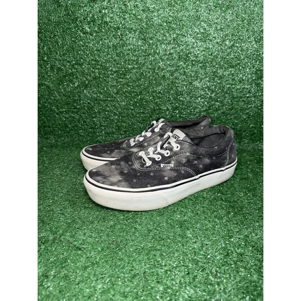 Vans Old Skool Stackform Womens Size 9 Grey Denim Dotted Platform Shoes Sneakers
